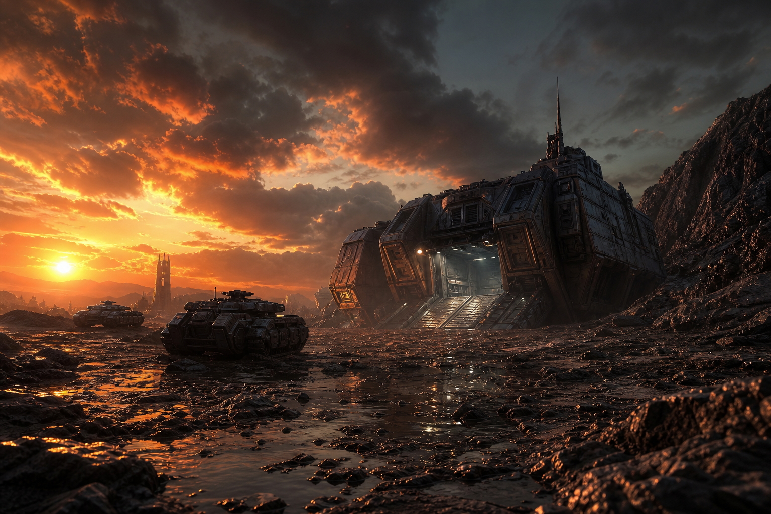 Space Marine Inspired Sci Fi Battlefield Without Logos Gaming Wallpaper  19 4K