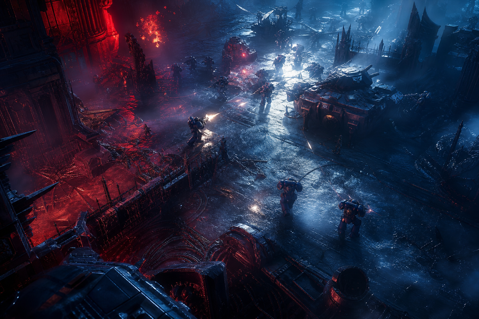 Space Marine Inspired Sci Fi Battlefield Without Logos Gaming Wallpaper  19 4K