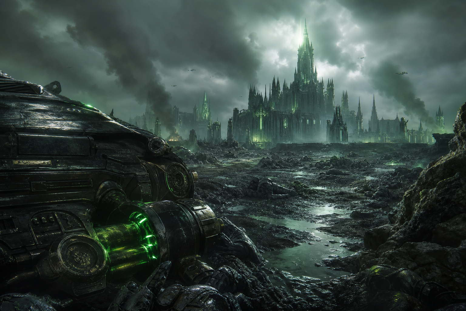 Space Marine Inspired Sci Fi Battlefield Without Logos Gaming Wallpaper  9 4K