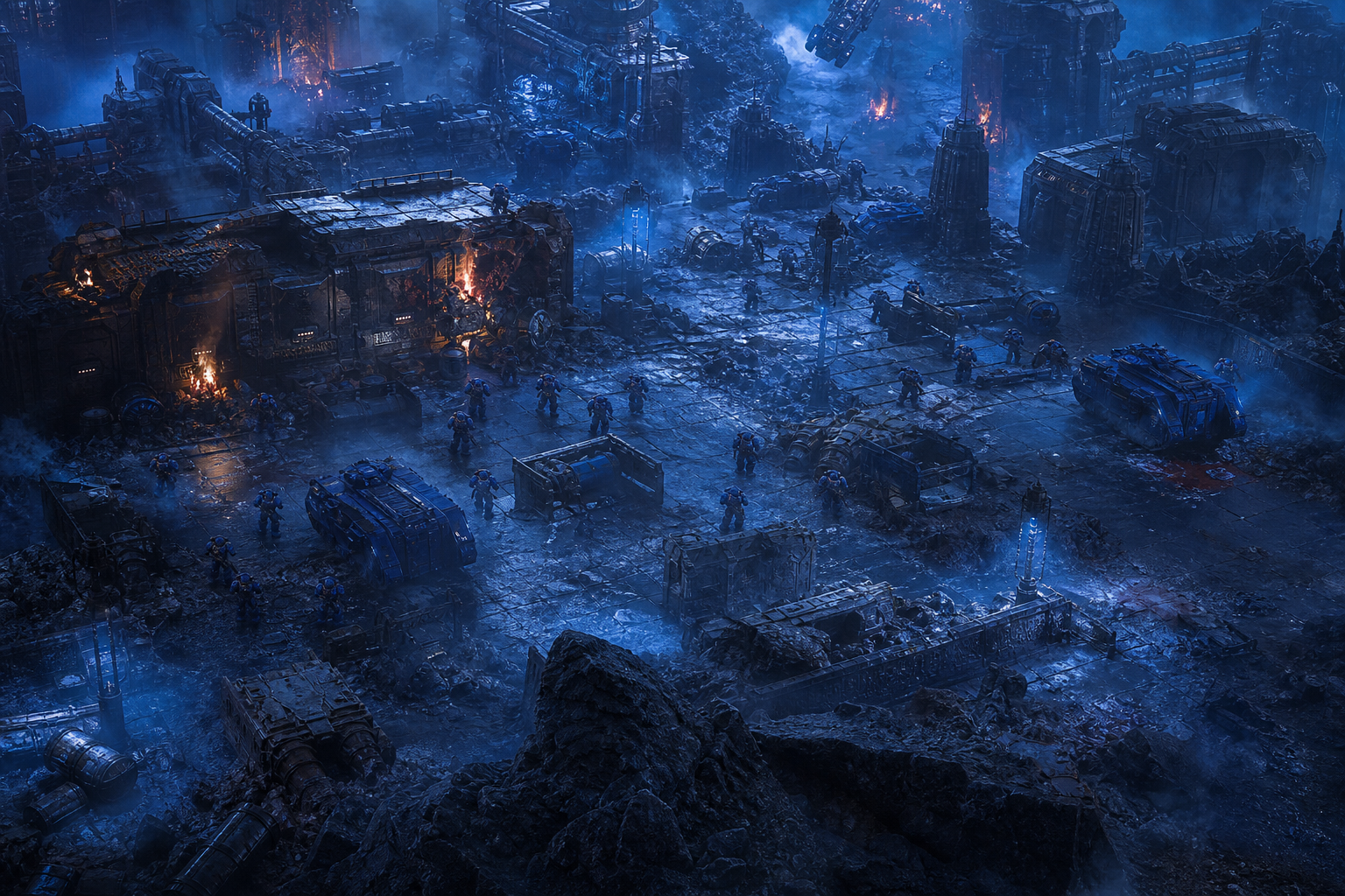 Space Marine Inspired Sci Fi Battlefield Without Logos Gaming Wallpaper  9 4K