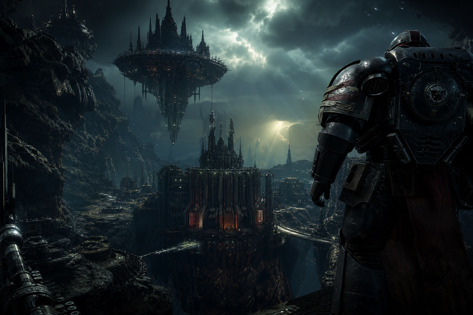 Space Marine Inspired Sci Fi Battlefield Without Logos Gaming Wallpaper  9 4K