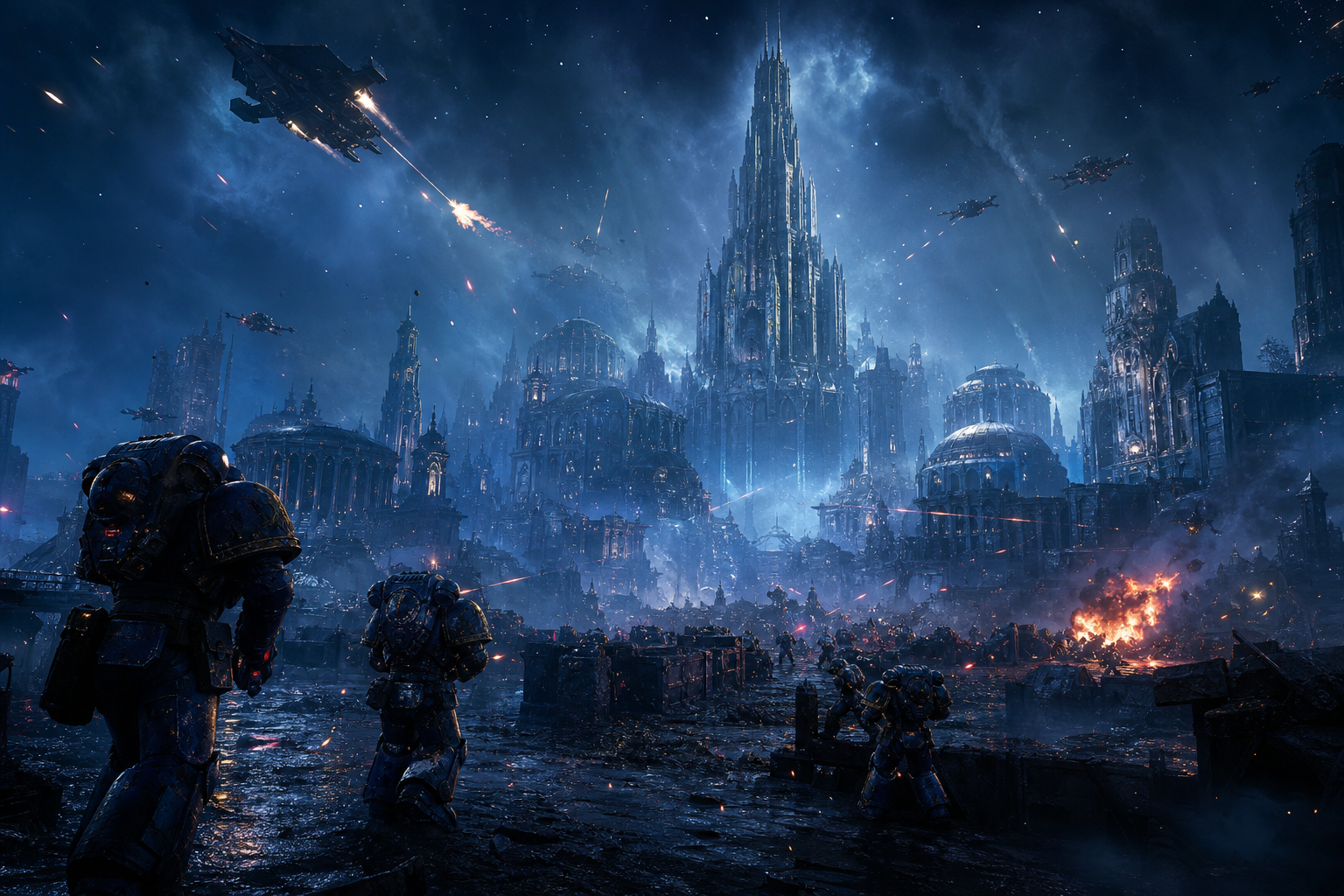 Space Marine Inspired Sci Fi Battlefield Without Logos Gaming Wallpaper  9 4K