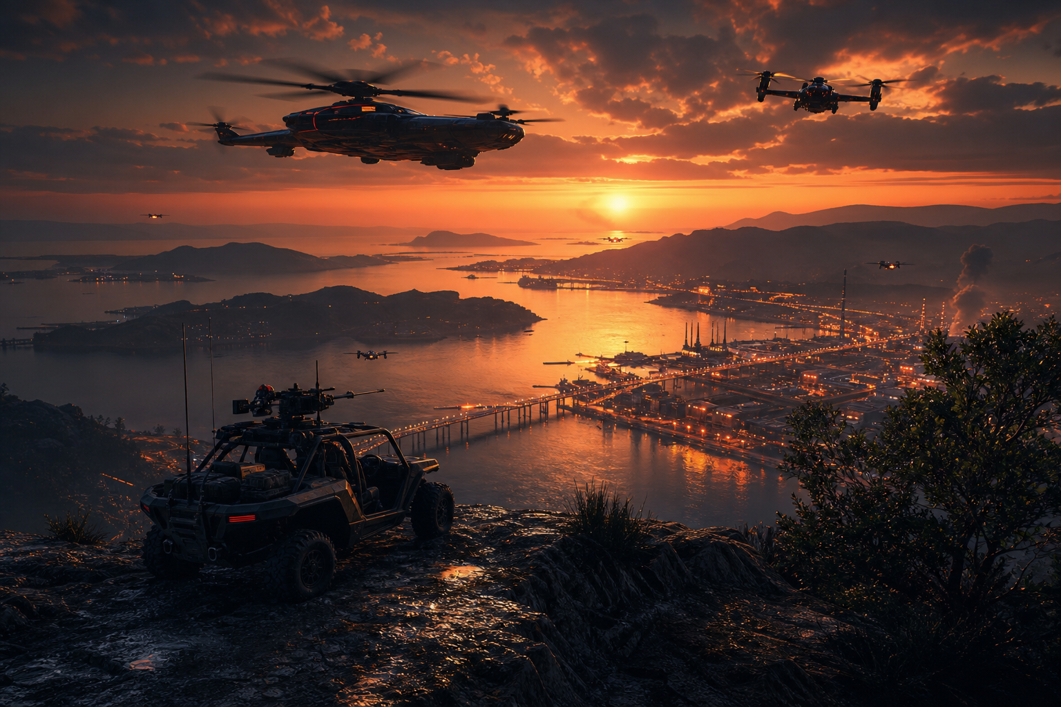 Special Forces Silhouette At Sunset Military Wallpaper  3 4K