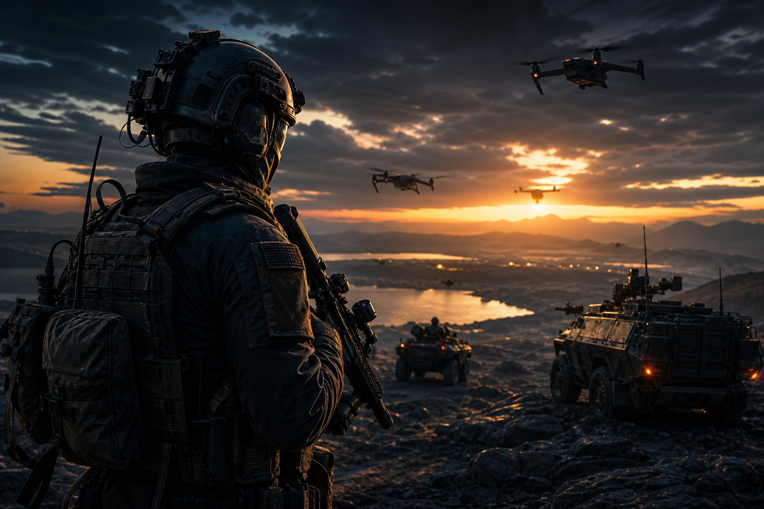 Special Forces Silhouette At Sunset Military Wallpaper  3 4K