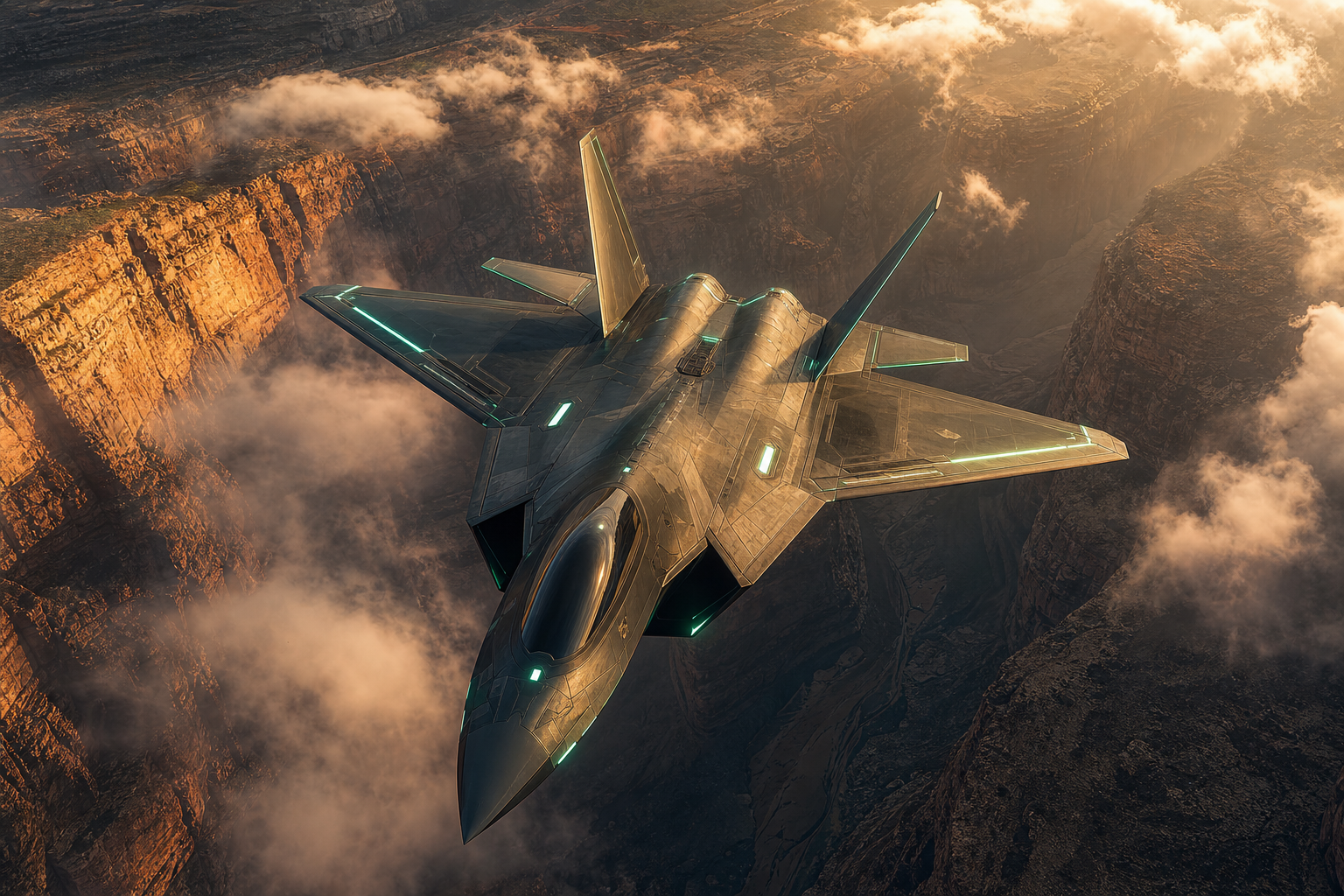 Stealth Jet Flying Through Canyon Airplanes Wallpaper  7 4K