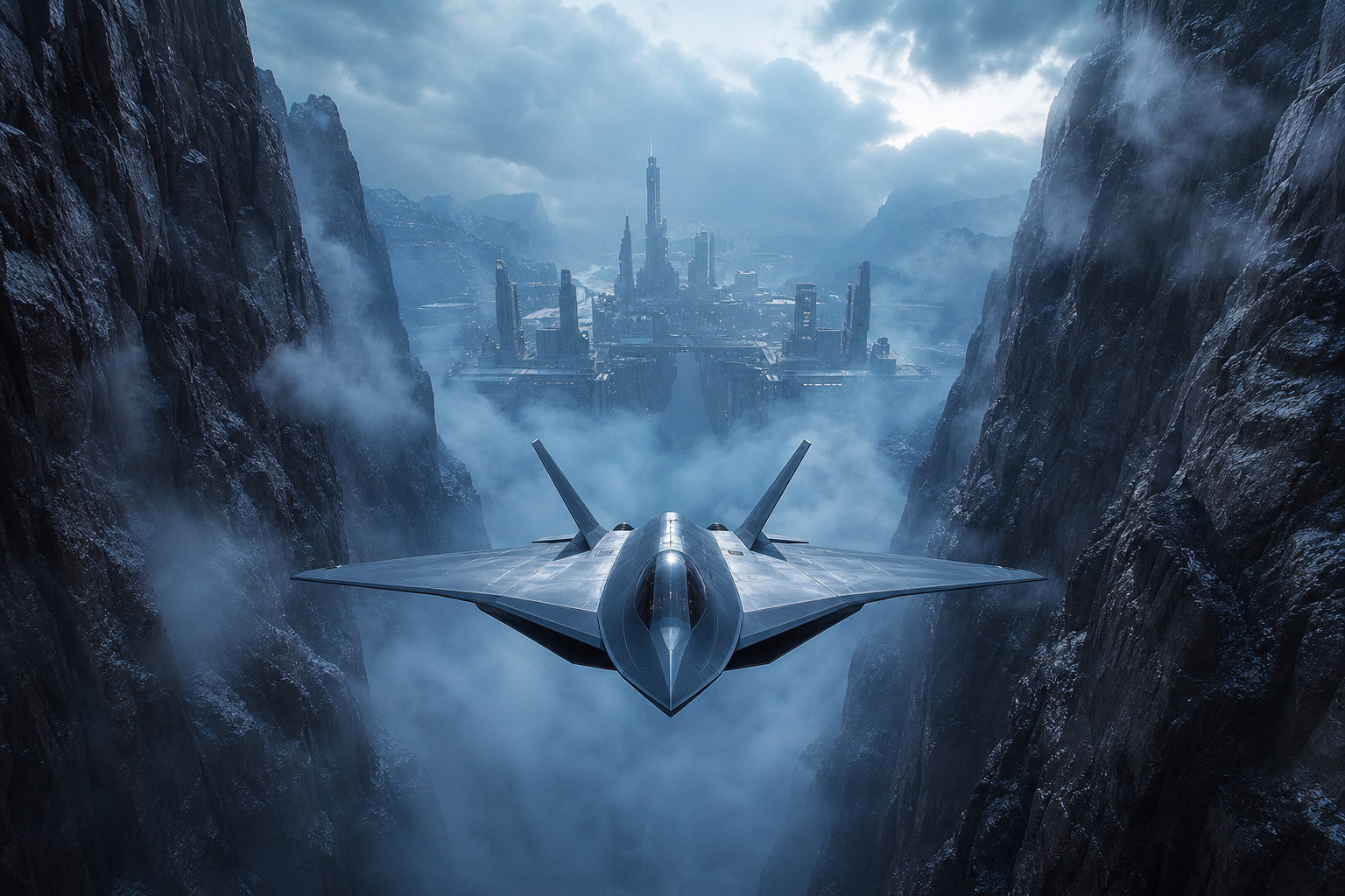 Stealth Jet Flying Through Canyon Airplanes Wallpaper  7 4K