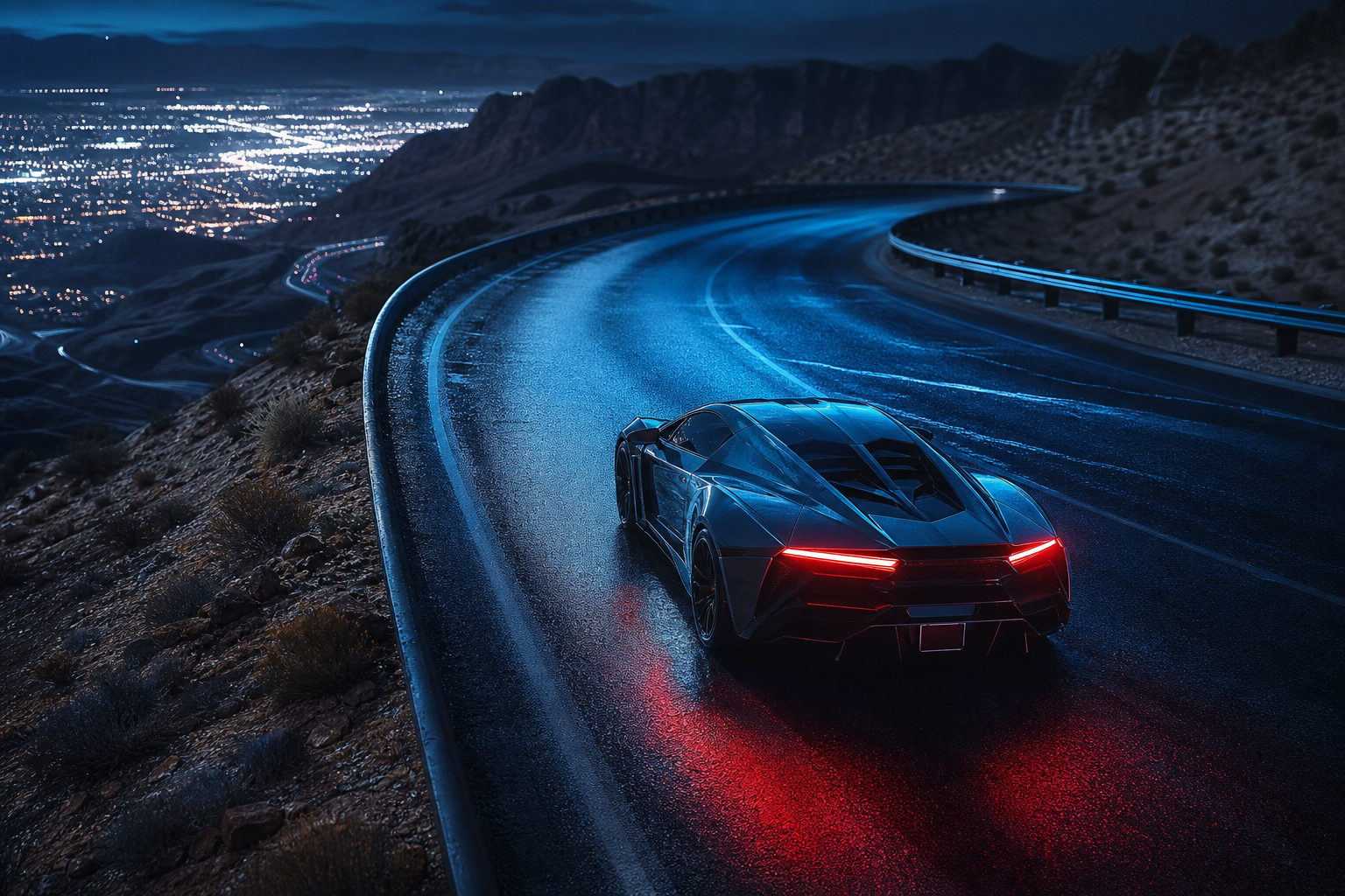 Supercar Desert Highway Cinematic Cars Wallpaper  8 4K