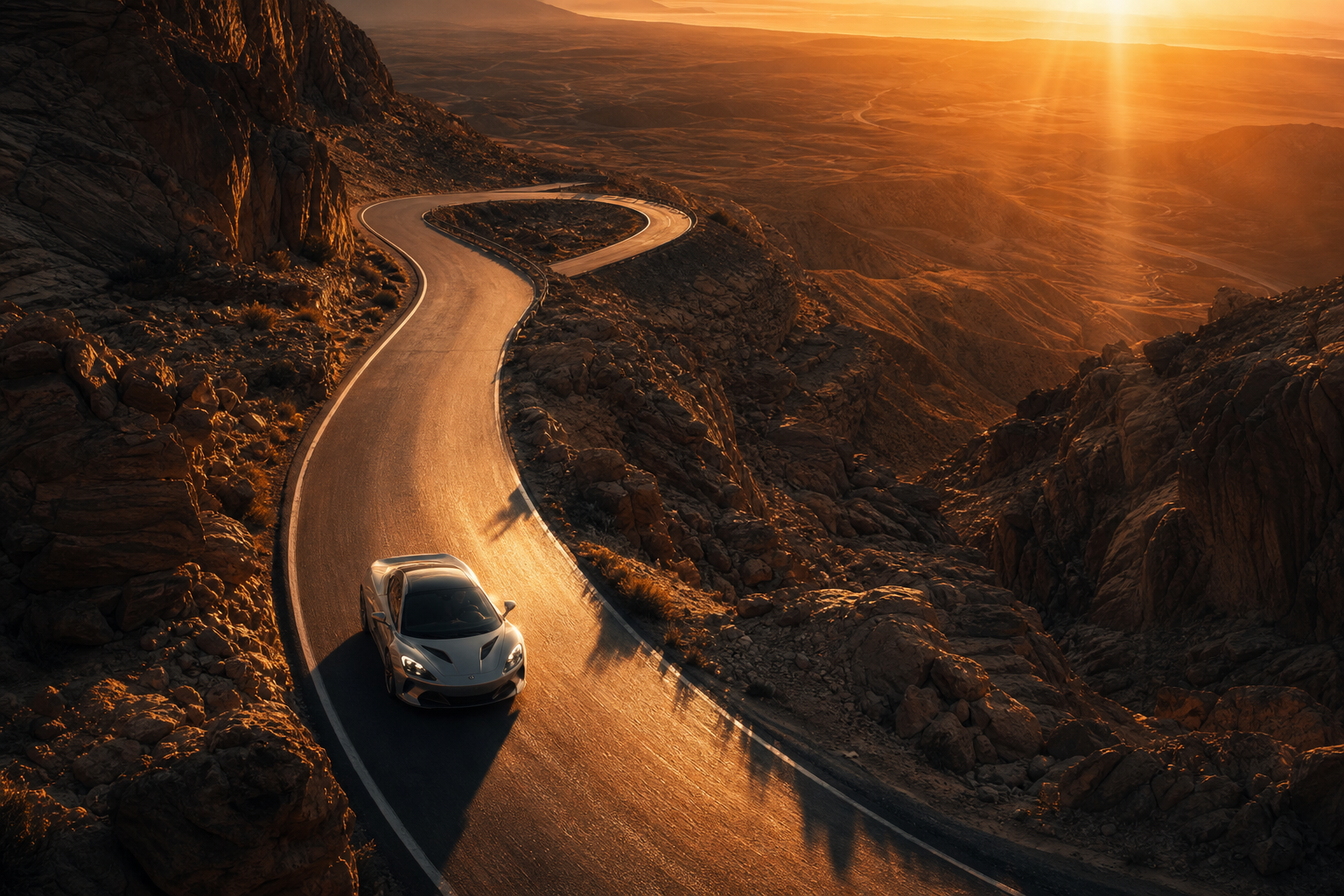 Supercar Desert Highway Cinematic Cars Wallpaper  8 4K