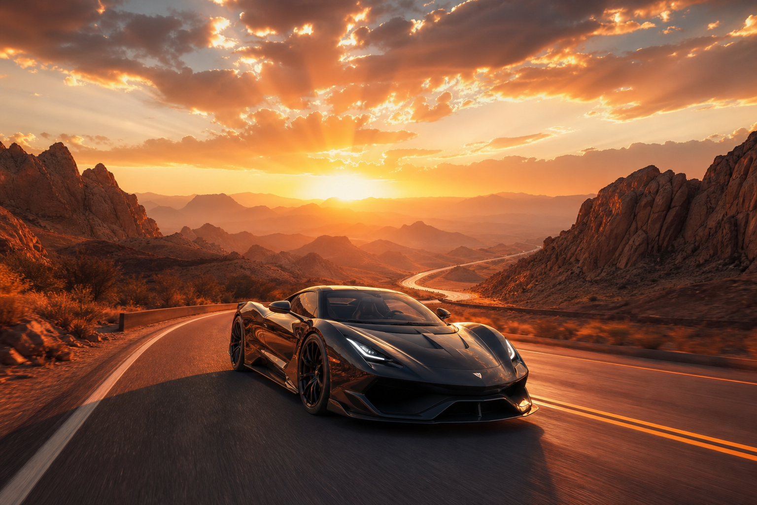 Supercar Desert Highway Cinematic Cars Wallpaper 8 4K 16 4K Cars Wallpaper