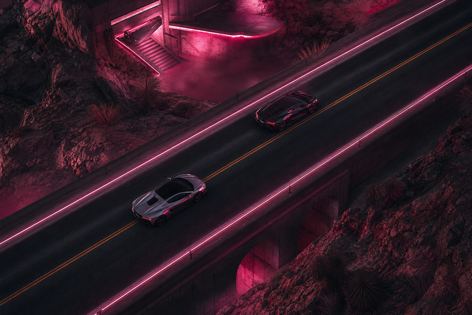 Supercar Desert Highway Cinematic Cars Wallpaper  8 4K