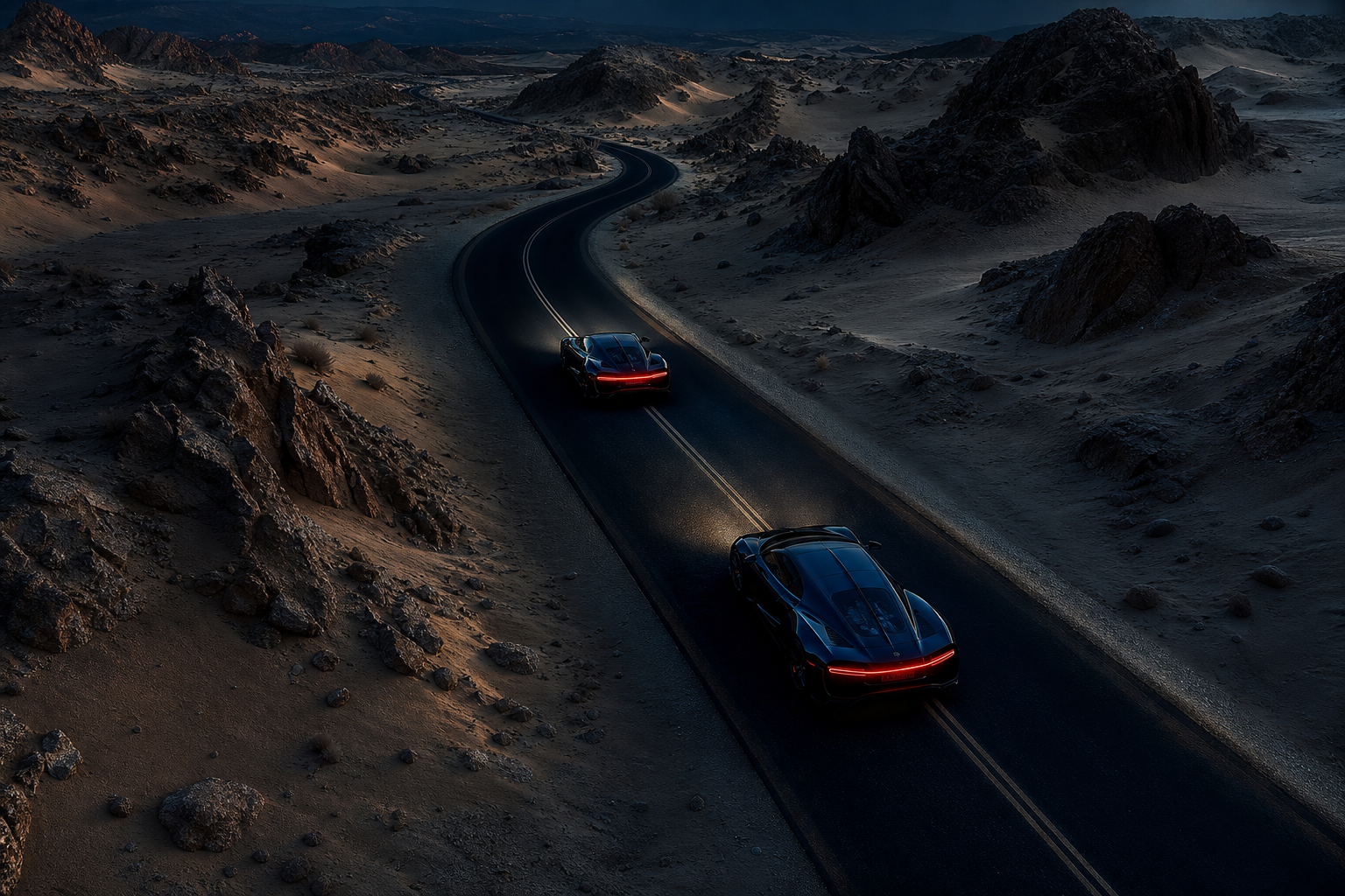 Supercar Desert Highway Cinematic Cars Wallpaper  8 4K