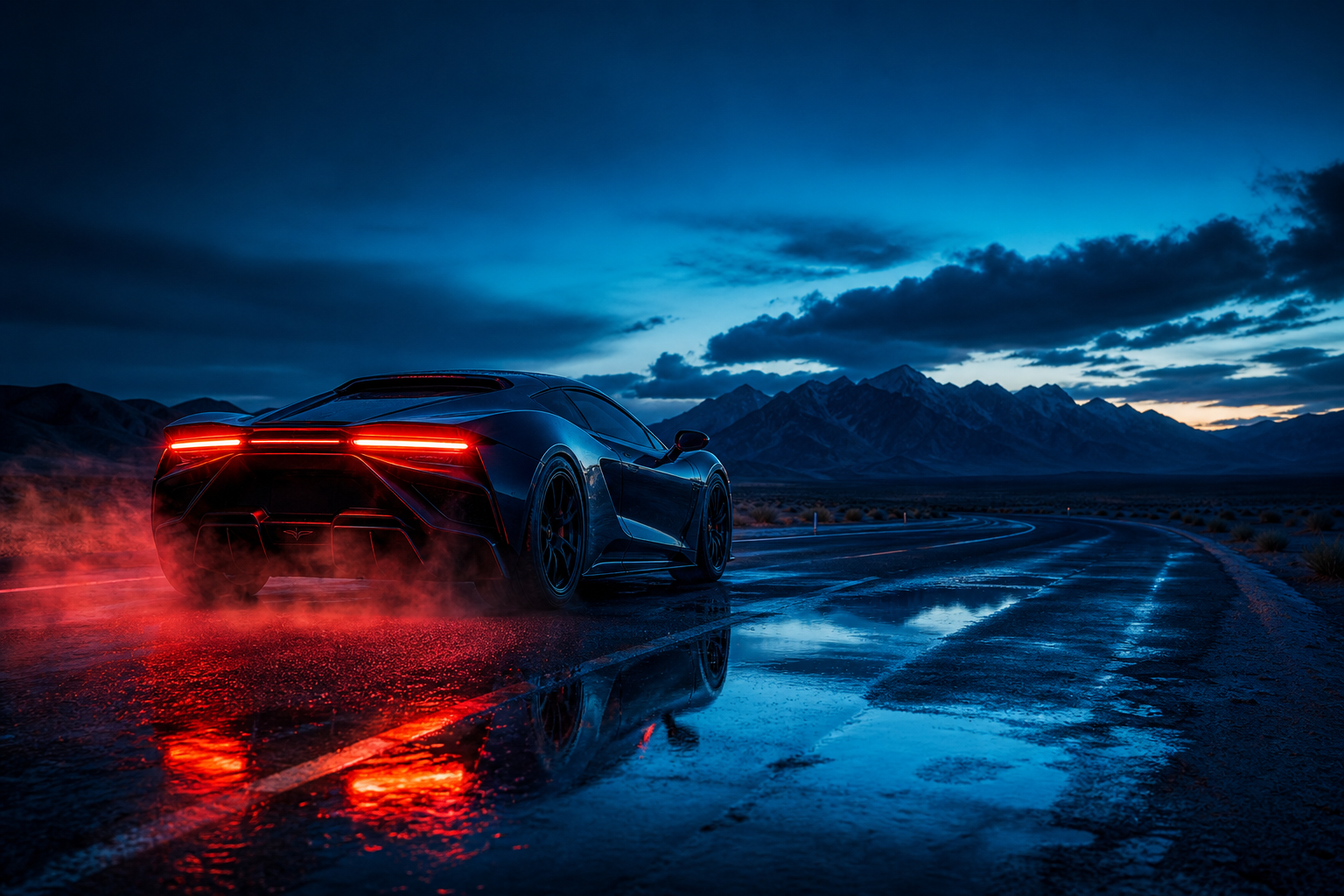 Supercar Desert Highway Cinematic Cars Wallpaper  8 4K
