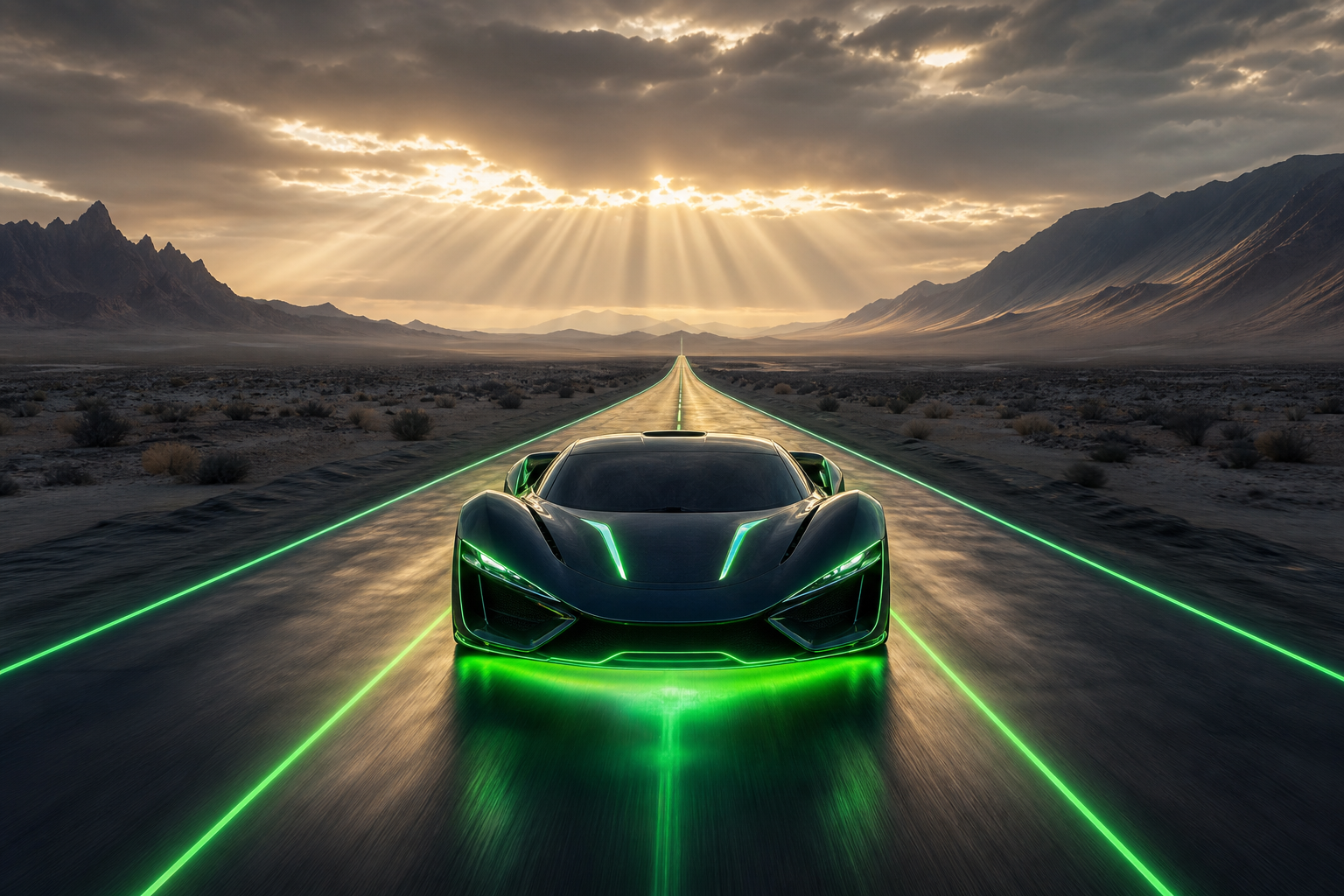 Supercar Desert Highway Cinematic Cars Wallpaper  8 4K