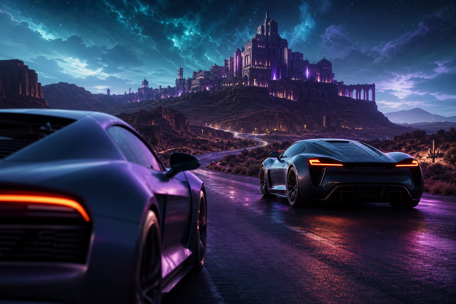 Supercar Desert Highway Cinematic Cars Wallpaper  8 4K