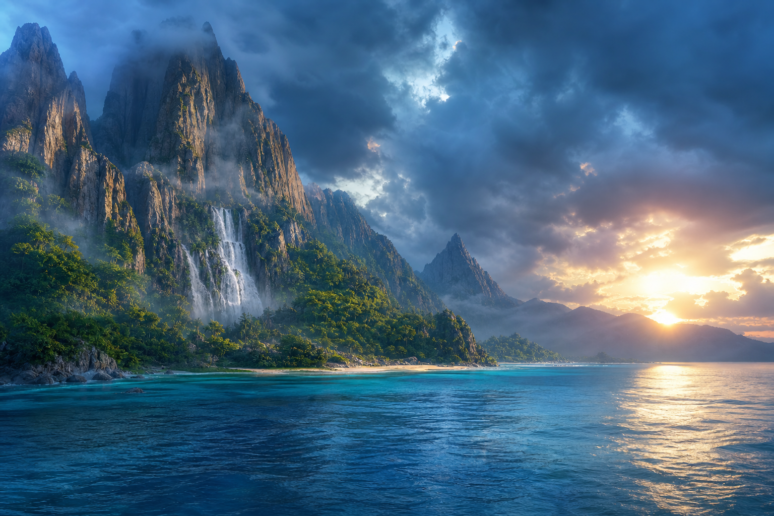 Tropical Beach Sunset Nature Wallpaper  5 4K