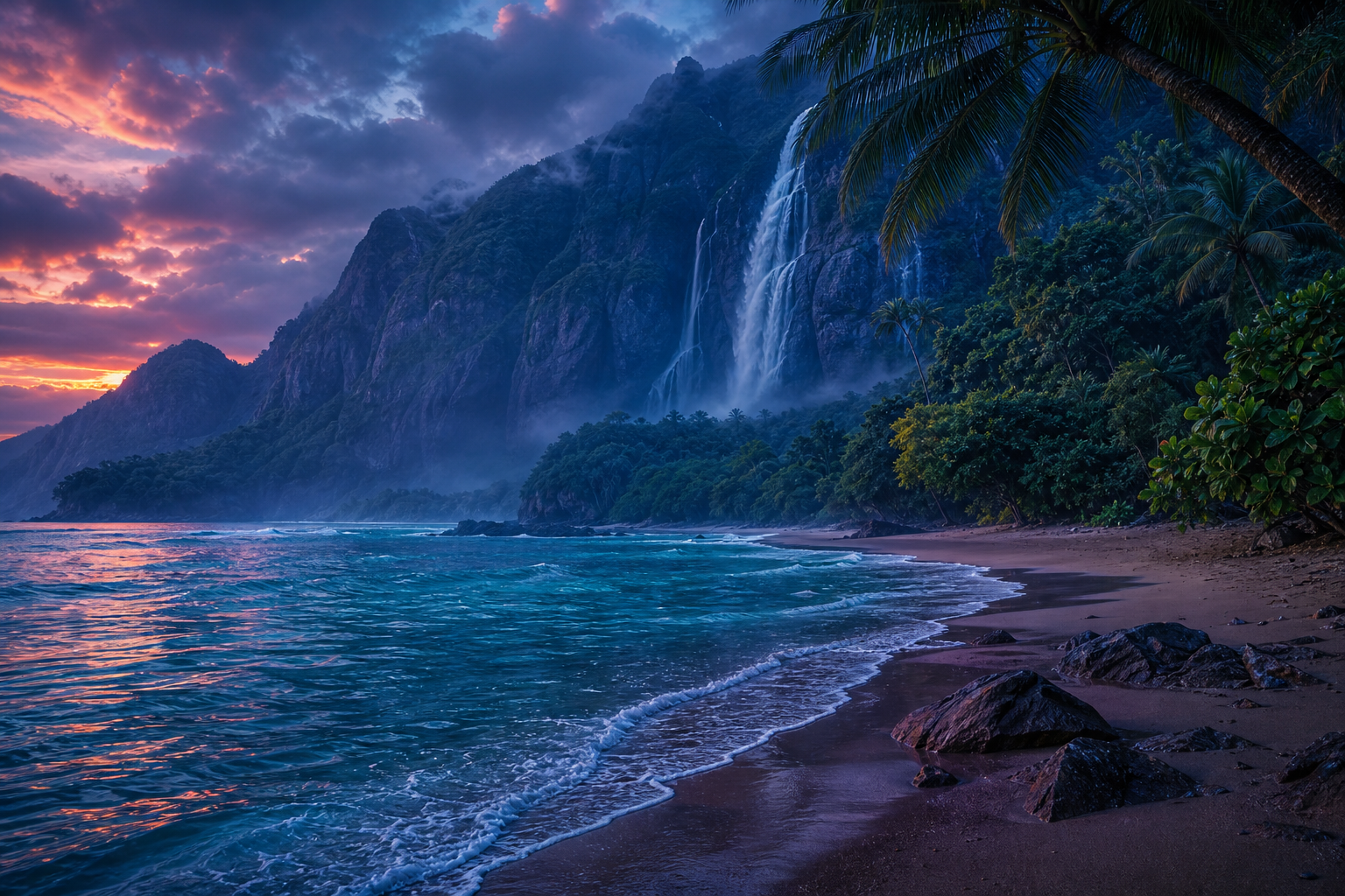Tropical Beach Sunset Nature Wallpaper  5 4K