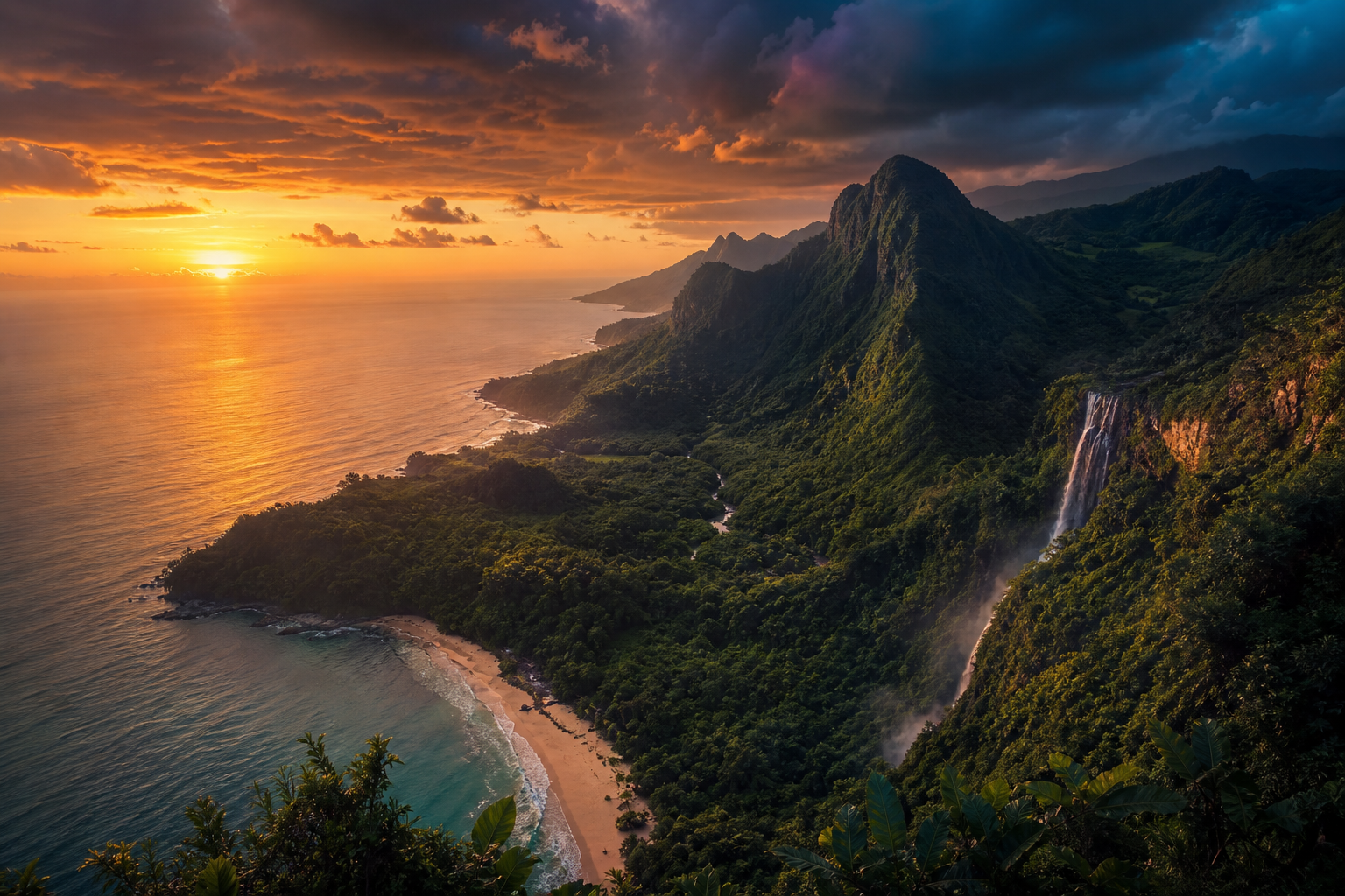 Tropical Beach Sunset Nature Wallpaper  5 4K