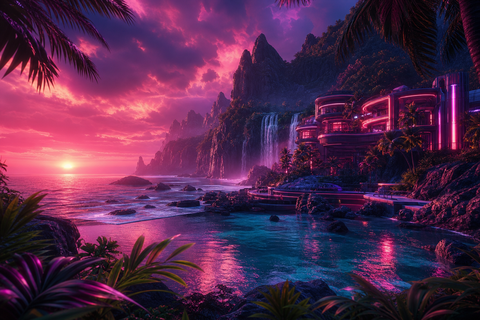 Tropical Beach Sunset Nature Wallpaper  5 4K