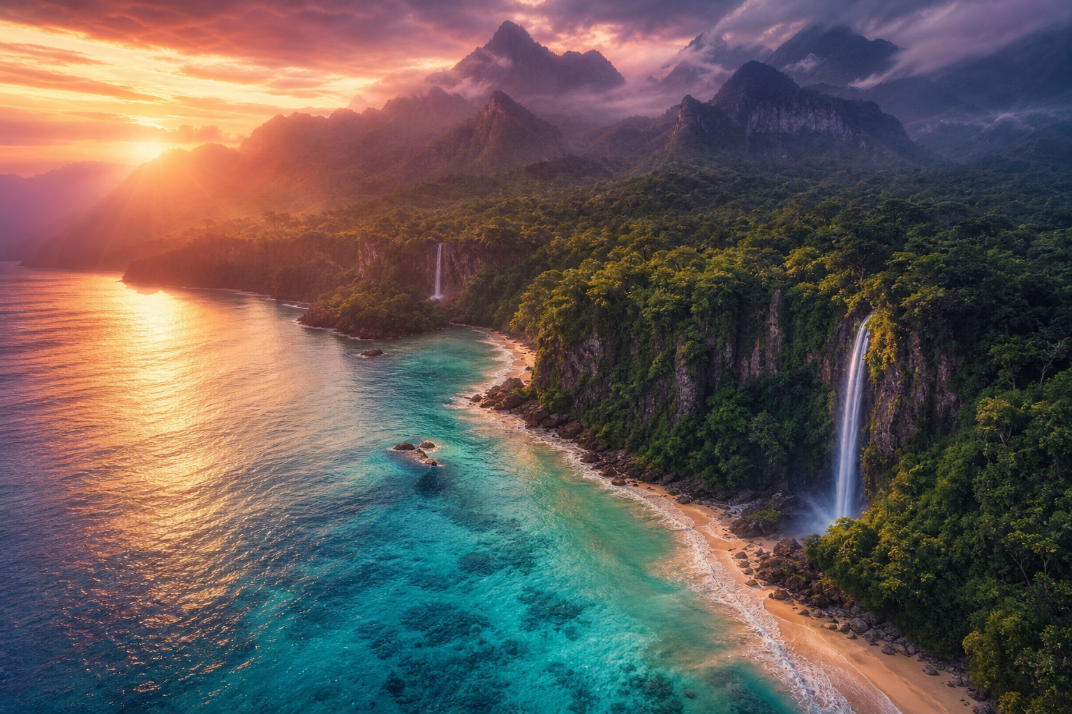 Tropical Beach Sunset Nature Wallpaper  5 4K