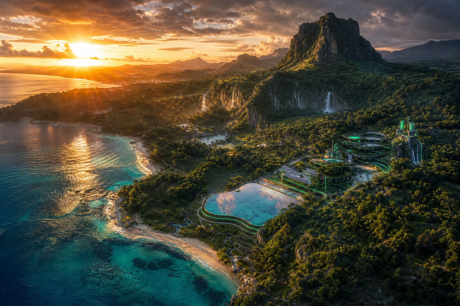 Tropical Beach Sunset Nature Wallpaper  5 4K