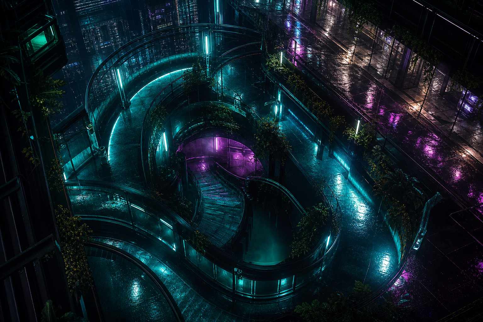 Underground Neon Club Entrance Cyberpunk Wallpaper  15 4K