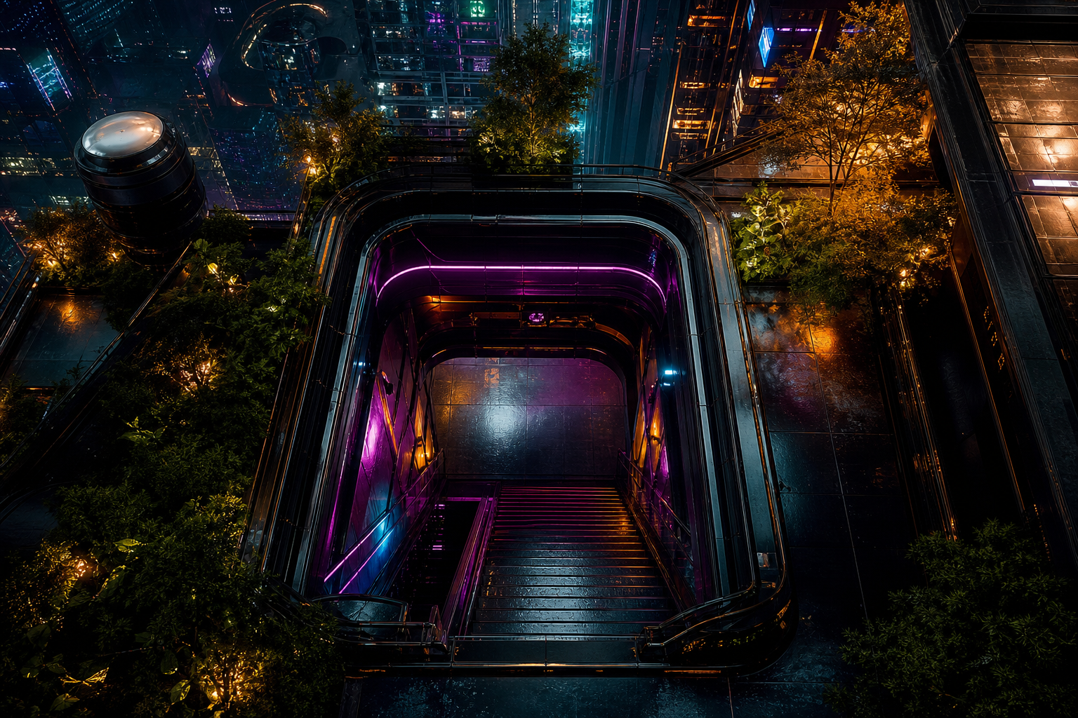 Underground Neon Club Entrance Cyberpunk Wallpaper  15 4K