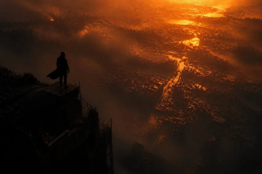 Action Movie Hero Silhouette At Sunset Without Logos Movie Wallpaper  2 4K