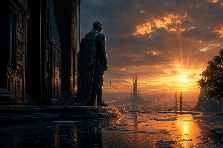 Action Movie Hero Silhouette At Sunset Without Logos Movie Wallpaper  2 4K