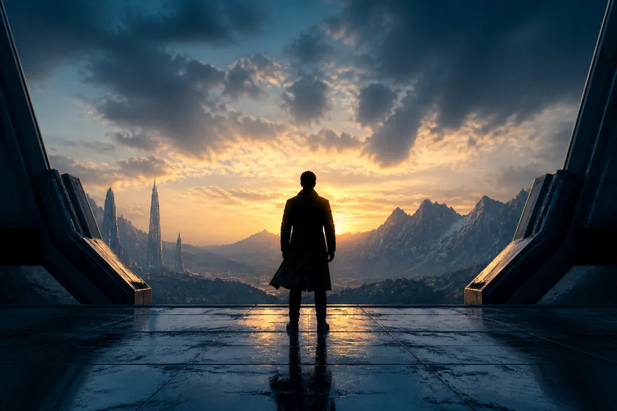 Action Movie Hero Silhouette At Sunset Without Logos Movie Wallpaper  2 4K