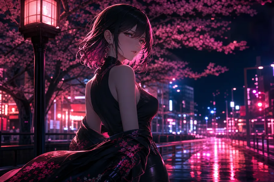 Adult Anime Heroine Under Cherry Blossoms, Safe For Work, Fully Clothed Anime Wallpaper  25 4K