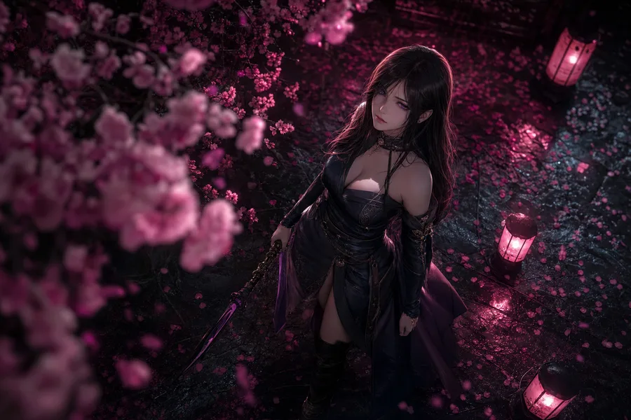 Adult Anime Heroine Under Cherry Blossoms, Safe For Work, Fully Clothed Anime Wallpaper  9 4K