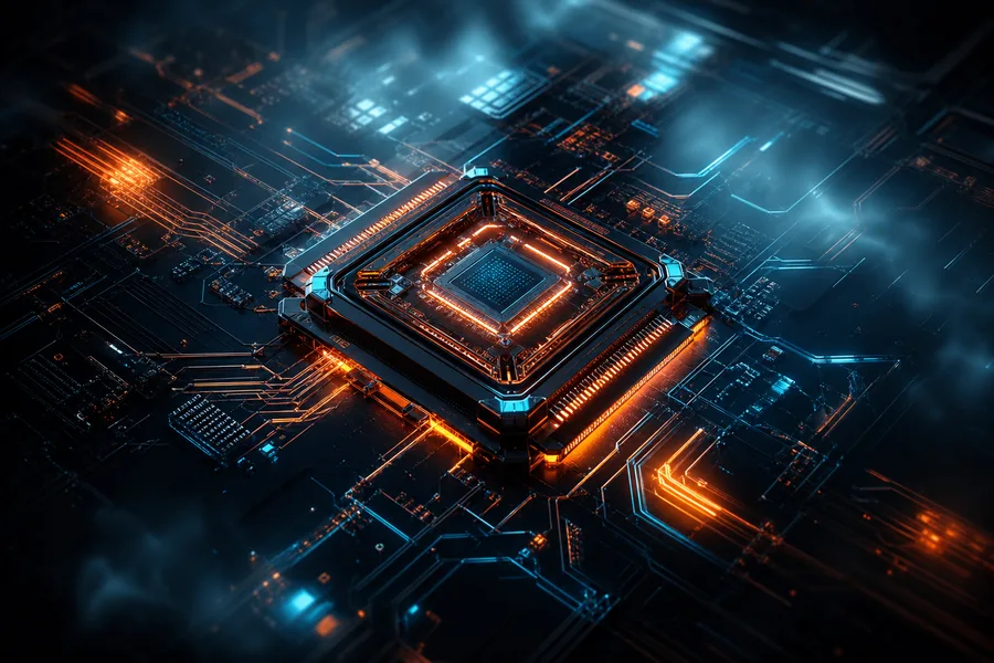 AI Processor Chip Futuristic Render Electronics Wallpaper  8 4K
