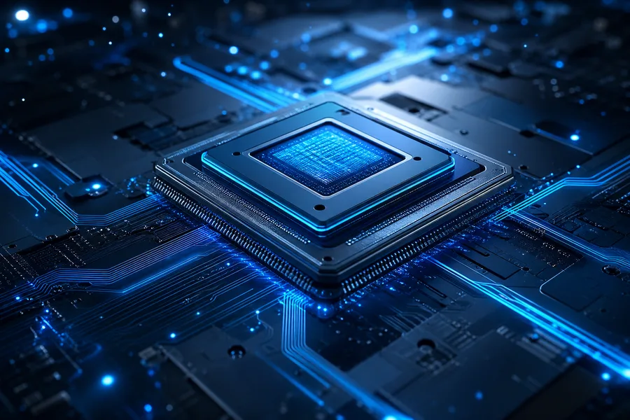 AI Processor Chip Futuristic Render Electronics Wallpaper  8 4K