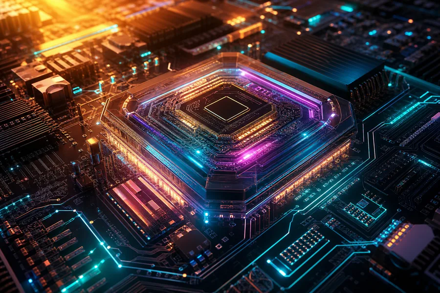 AI Processor Chip Futuristic Render Electronics Wallpaper  8 4K