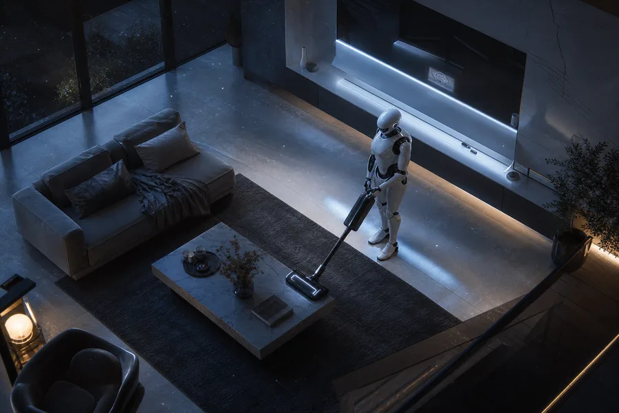 AI Robot Assistant In Modern Home Robots Wallpaper  8 4K