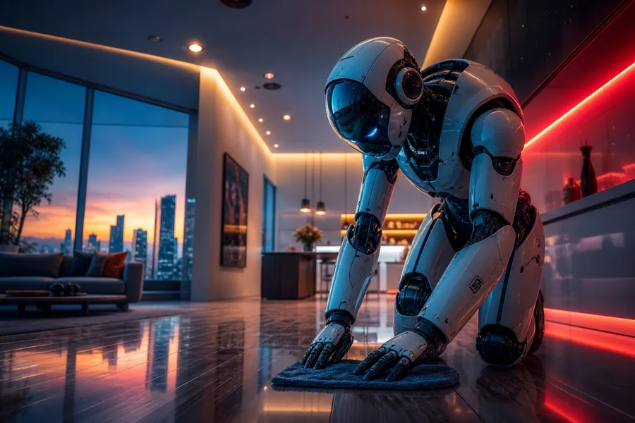 AI Robot Assistant In Modern Home Robots Wallpaper  8 4K