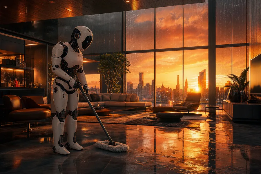 AI Robot Assistant In Modern Home Robots Wallpaper  8 4K
