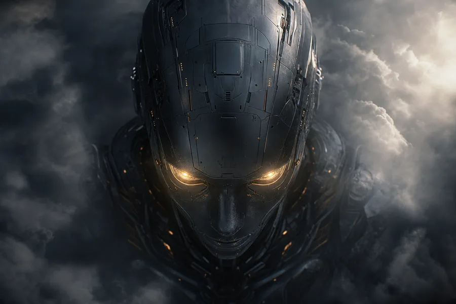 Android Face Closeup With Glowing Eyes Robots Wallpaper  5 4K