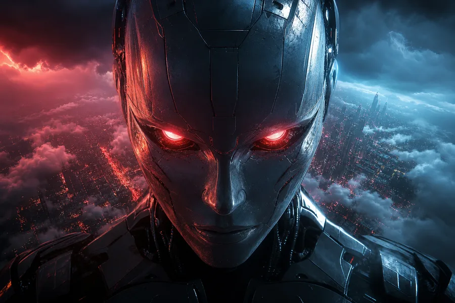 Android Face Closeup With Glowing Eyes Robots Wallpaper  5 4K