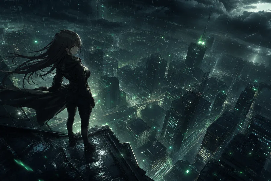Anime City Street In Rain At Night Anime Wallpaper  11 4K
