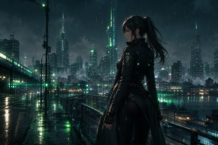 Anime City Street In Rain At Night Anime Wallpaper  11 4K