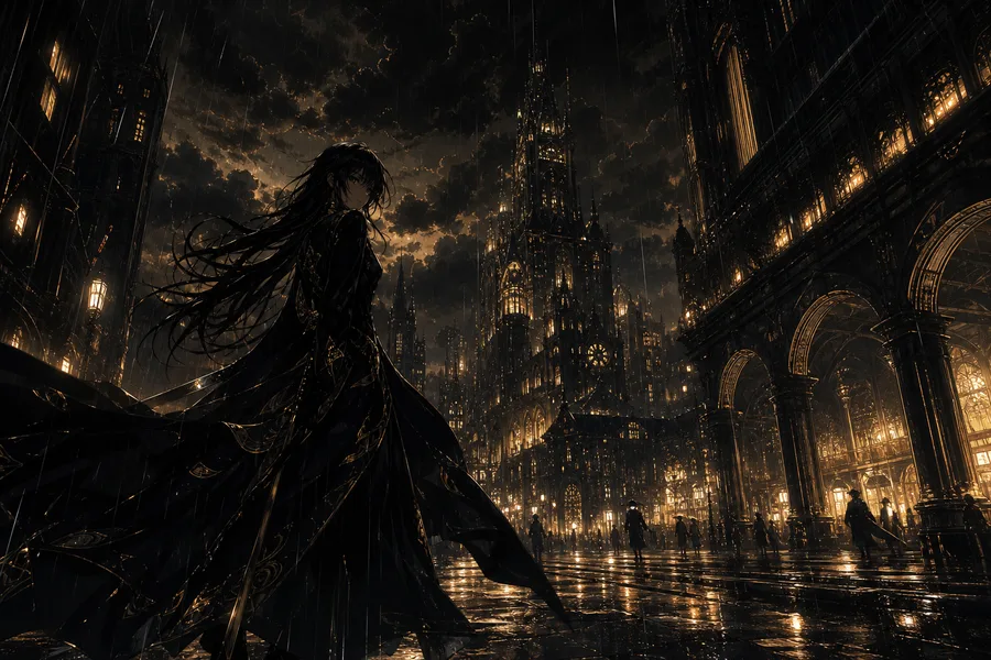 Anime City Street In Rain At Night Anime Wallpaper  11 4K