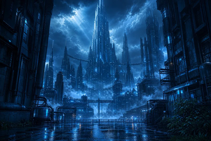 Anime City Street In Rain At Night Anime Wallpaper  3 4K