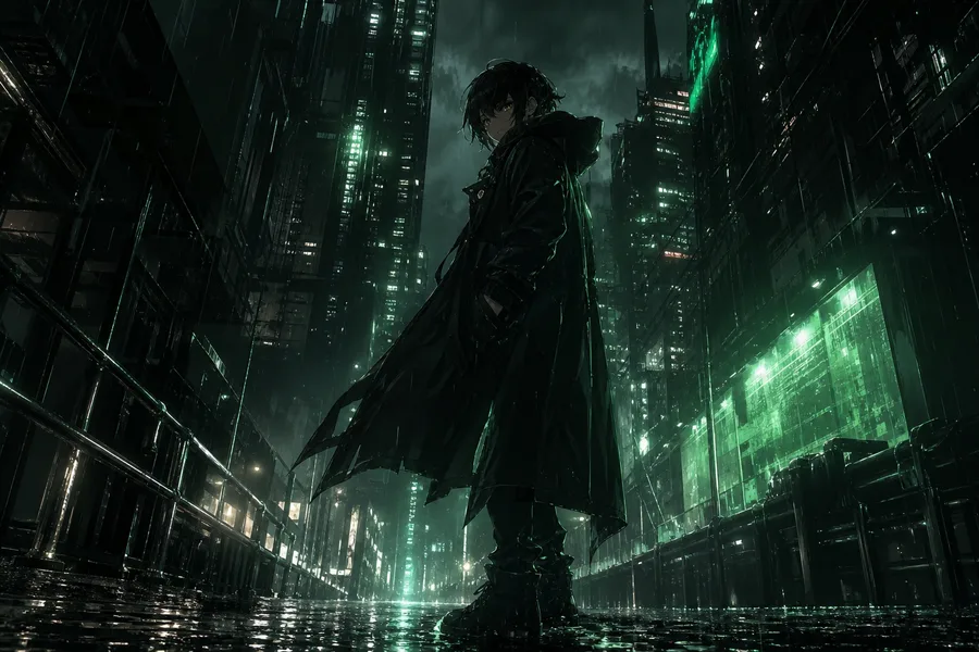 Anime City Street In Rain At Night Anime Wallpaper  3 4K