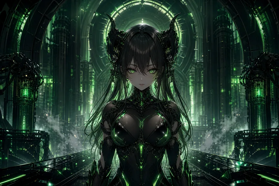 Anime Cyberpunk Girl With Neon Lights Anime Wallpaper  5 4K