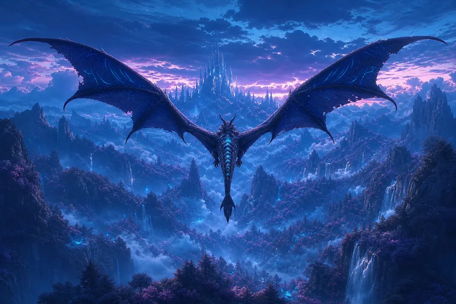 Anime Dragon Flying Over Valley Anime Wallpaper  15 4K