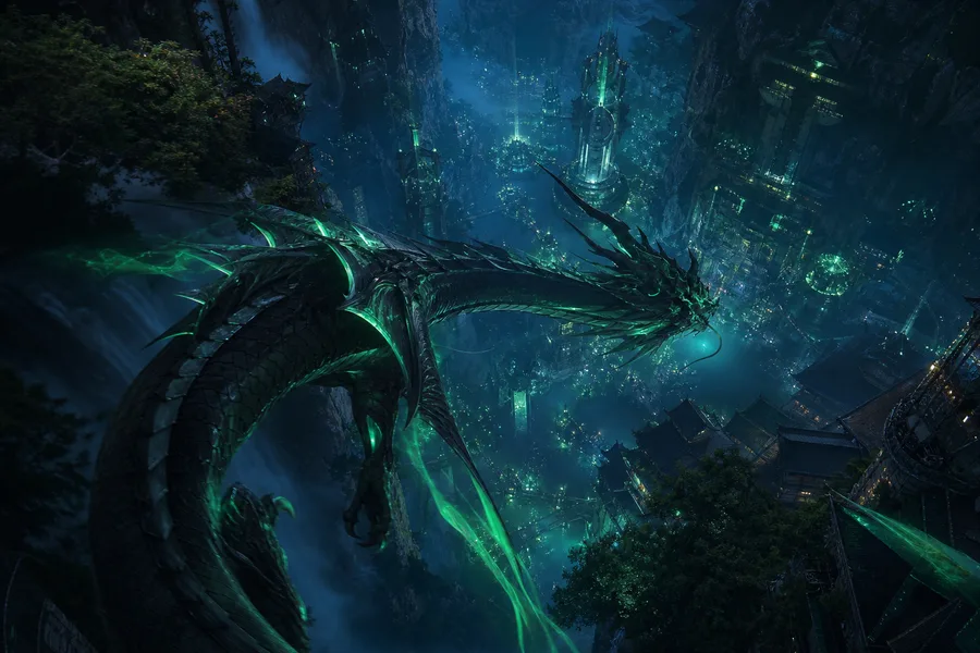Anime Dragon Flying Over Valley Anime Wallpaper  15 4K