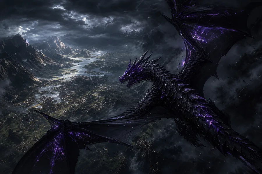 Anime Dragon Flying Over Valley Anime Wallpaper  15 4K