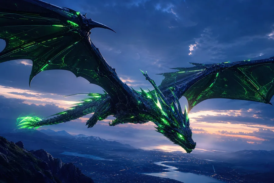 Anime Dragon Flying Over Valley Anime Wallpaper  23 4K