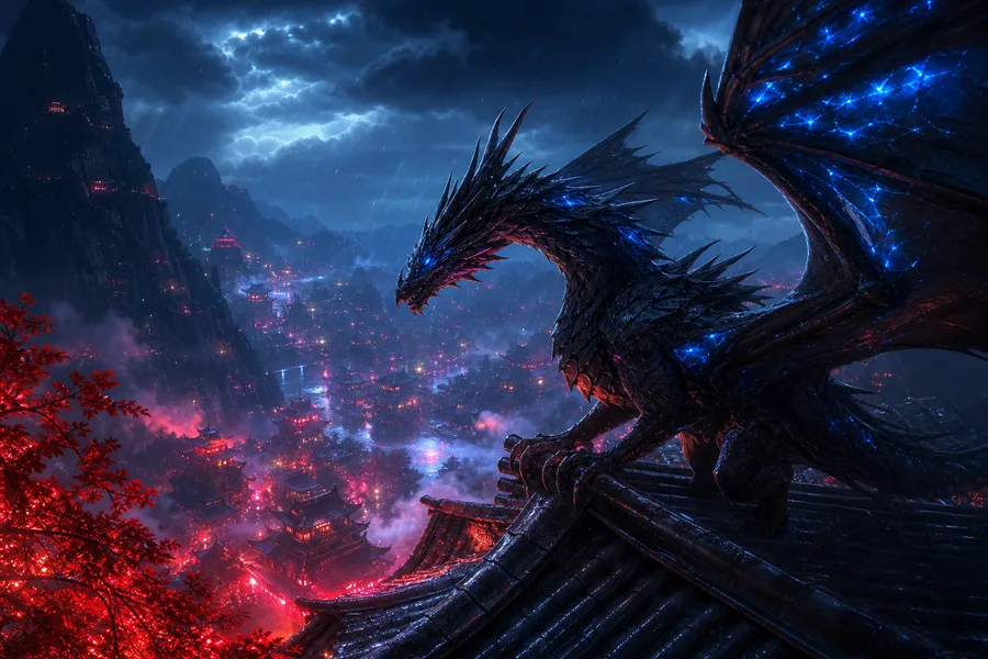 Anime Dragon Flying Over Valley Anime Wallpaper  23 4K